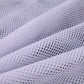 Balcony stair safety net mesh close-up, white fabric netting