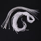 Balcony stair safety net tie cords, white strings and fasteners