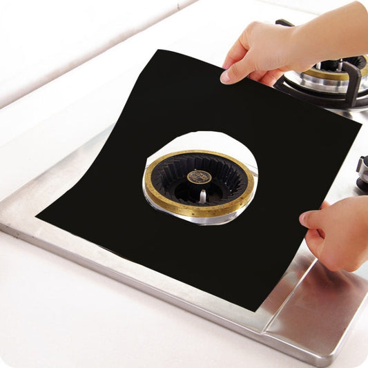 Black 27x27 cm stovetop protective pad, 0.08 mm ultra-thin fibre, for burners