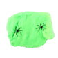 Neon green spider web yarn prop with a black spider decoration