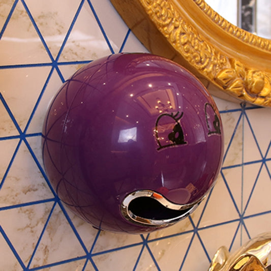 Purple dome-style waterproof toilet paper tissue holder with front paper slot