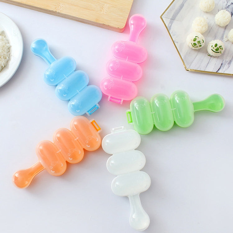 Assorted pastel spoon-shaped sushi rice ball molds with textured paddle ends