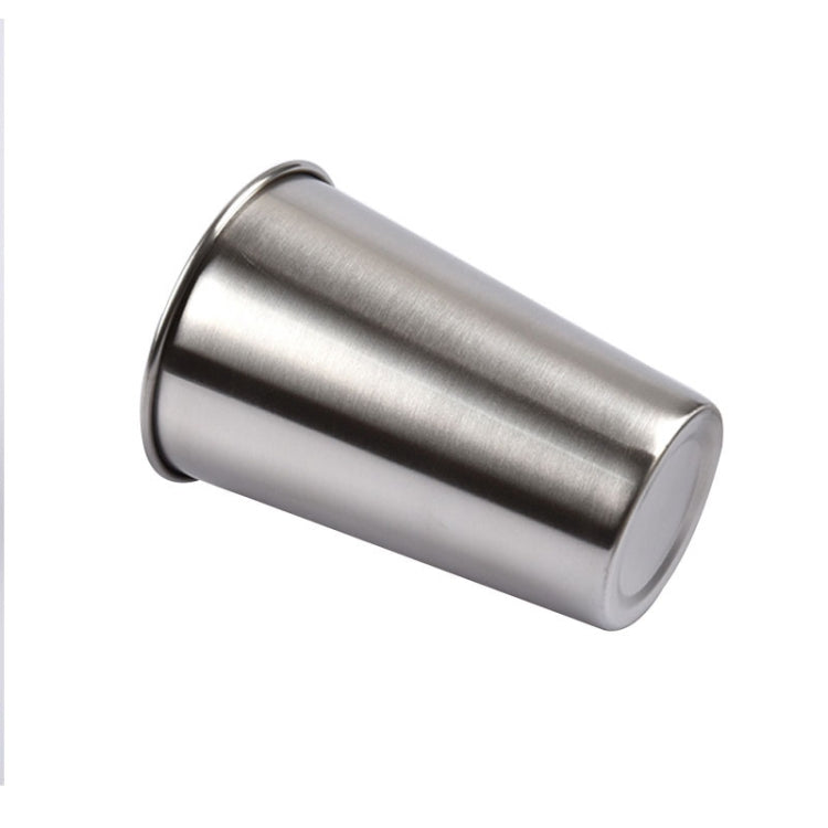 Single-wall stainless steel wine cup, horizontal view, brushed electropolished finish
