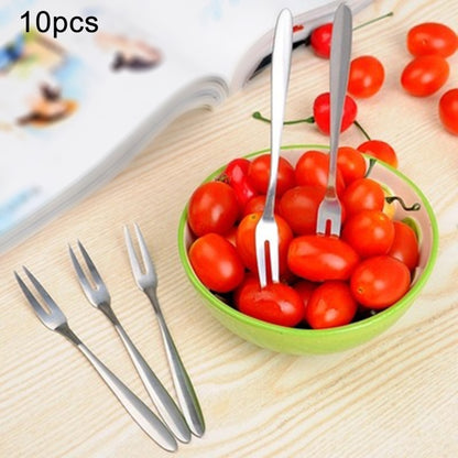 Set of stainless steel fruit forks, slim prongs for picking small fruits