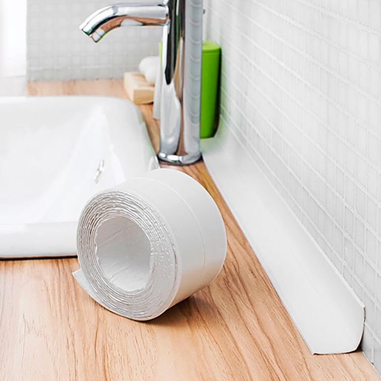 White PVC waterproof sealing tape roll with adhesive edge for bath and sink corners