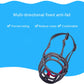Black dog muzzle with adjustable straps, vented basket design and red inner cushion
