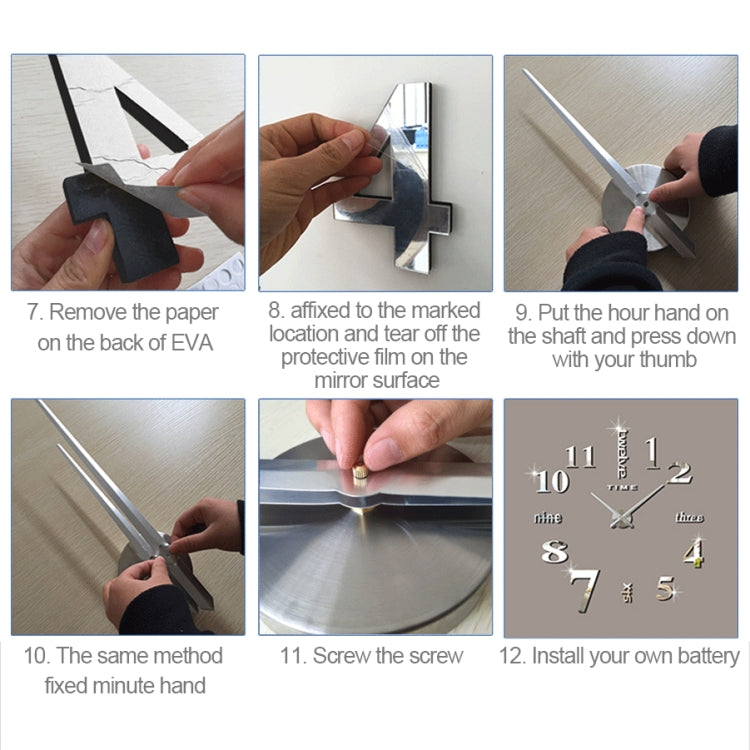 Installing wall clock: placing the hour hand on the center shaft