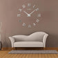 Wall clock with white Roman numeral dial and white hour and minute hands