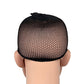 Black mesh wig liner cap back view with gathered top