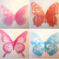 Butterfly wall stickers, pink, orange, and light blue butterfly pairs