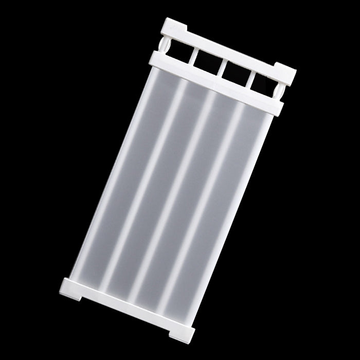 Adjustable white cabinet shelf panel with side locking brackets