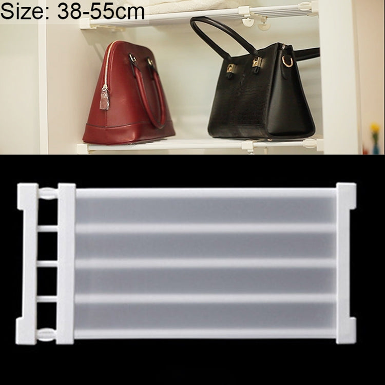 Adjustable wardrobe storage baffle shelf panel with white frame and side clips