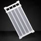 Adjustable wardrobe storage baffle shelf, white frame with ribbed panel center