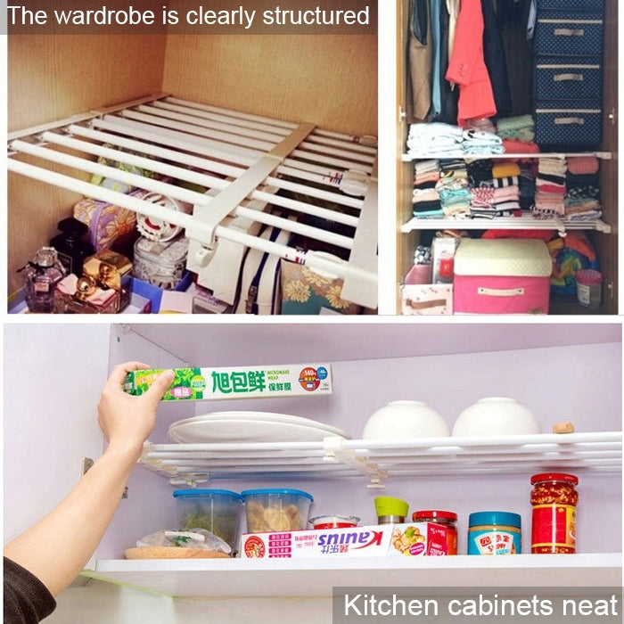 Adjustable wardrobe storage baffle shelf used in cabinets for neatly stored items