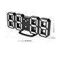 Black LED digital wall alarm clock module with raised 3D cube-style time digits