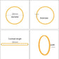 Yellow elastic rubber band size diagram with diameter and thickness callouts