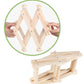 Foldable wooden wine rack with angled side supports and cross lattice pattern