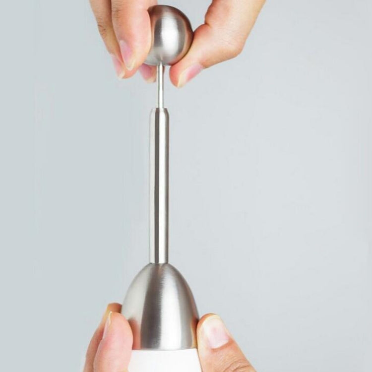 Stainless steel egg opener rod with dome top and bottom ends