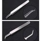 Acne pimple extractor tool pair with pointed loop tips on metal handles