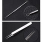 Acne pimple extractor tool set with long loop tool and U-tip tool, close-up