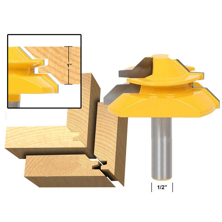 45-degree engagement tenon cutter blade with 1/2 in shank, for right-angle woodworking