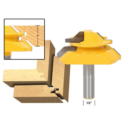 45-degree engagement tenon cutter blade with 1/2 in shank, for right-angle woodworking