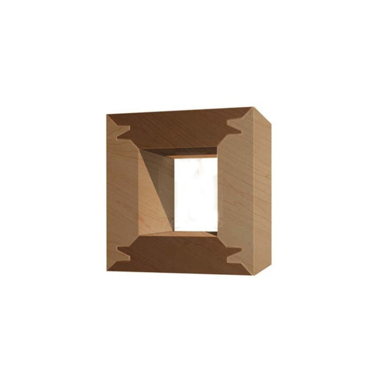 Wood corner engagement tenon joint sample with matching stepped shoulders