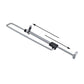 Telescopic wardrobe clothes rail with black locking sliders and mounting ends