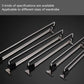 Multiple telescopic wardrobe rail hangers shown in silver with black end brackets