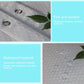 Gray honeycomb-texture waterproof shower curtain fabric with water-bead detail and grommets