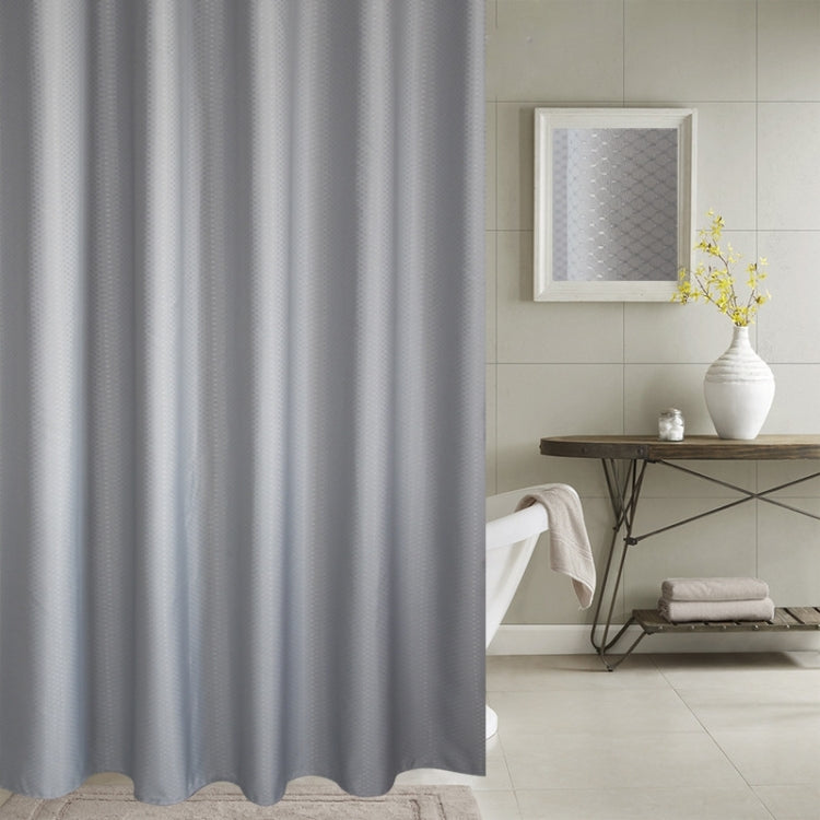 Waterproof grey shower curtain with honeycomb texture polyester, 200x220cm