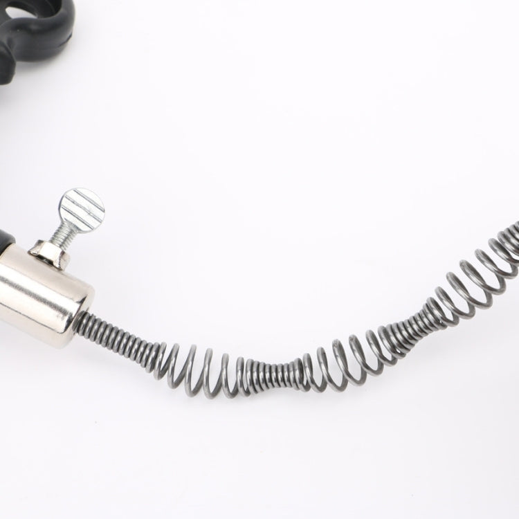 Coiled metal auger cable with threaded connector ends for sink and pipe cleaning