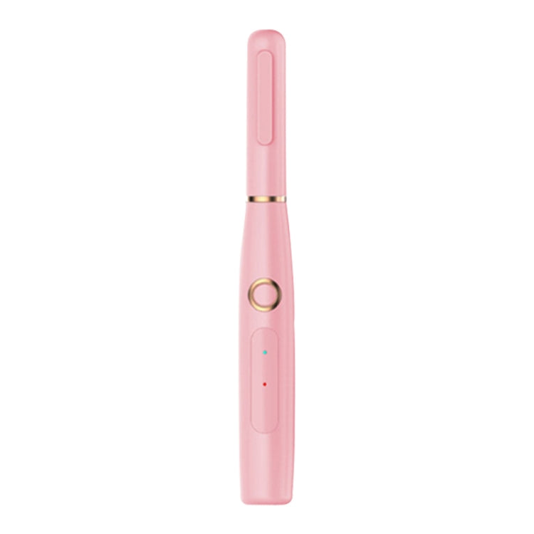Pink wireless ear endoscope tool with camera window, probe tip, and indicator lights