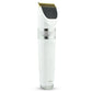 White electric pet grooming shaver with gold cutting blade and guard