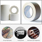 Multiple white masking tape rolls, 50m x 20mm, with center core visible