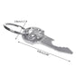 Metal skull bottle opener key chain with loop key ring and serrated opener