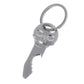 Silver-tone skull-shaped bottle opener key chain with key ring and tooth
