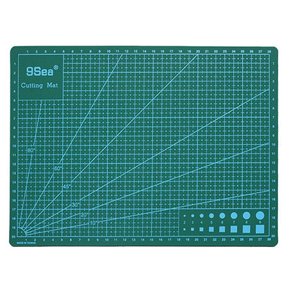 A4 self-healing cutting mat, green grid and measurement lines, double-sided design