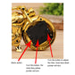 Gold cartoon motorcycle alarm clock back showing alarm switch and time-adjust button