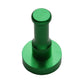 Green round single wall hook with flat circular base and vertical cylindrical post.