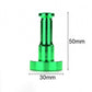 Green round single wall hook with 30mm base width and 50mm vertical height.