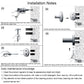 Installation instruction diagram for round wall hook with mounting steps and diagram.