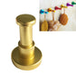 Gold round single wall hook with circular base and cylindrical top, aluminum style.