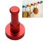 Single aluminum round wall hook, red finish, no-rust design.
