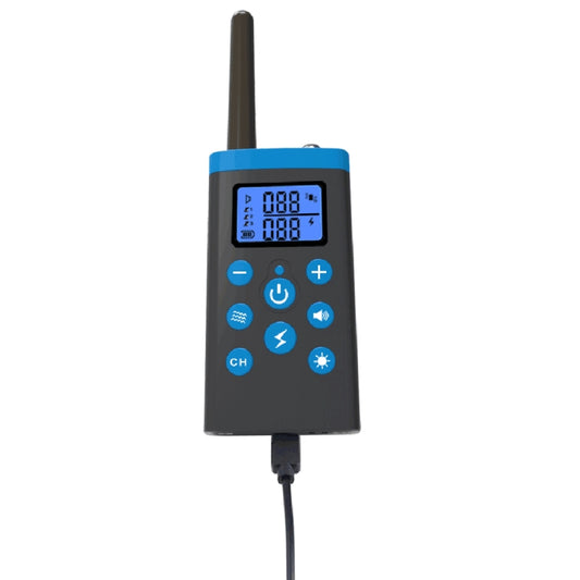 Dog anti-bark training remote control, black-blue with LCD screen and control buttons