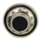 Mechanical code disk lock front dial with black center and silver number ring