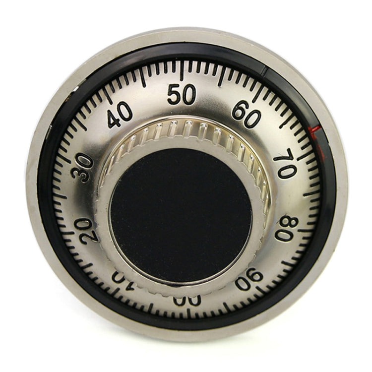 Mechanical code disk lock front dial with black center and silver number ring
