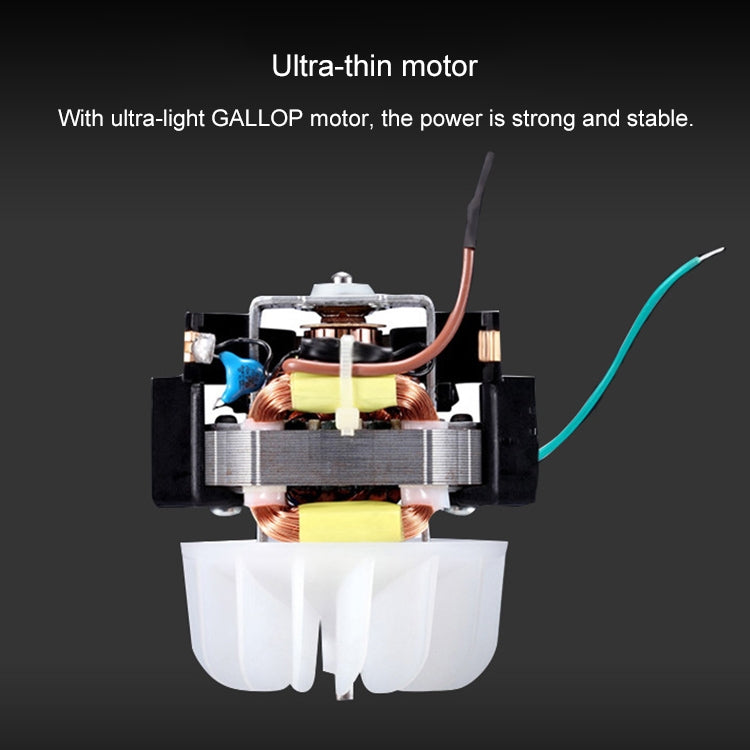 Hair dryer motor cutaway showing internal components in grey housing
