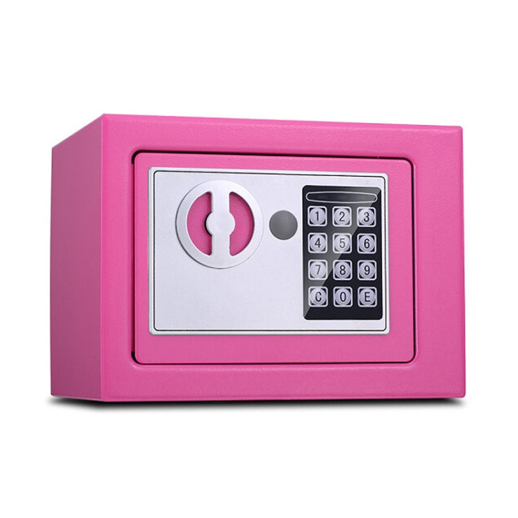Pink mini electronic security lock box wall cabinet front view with keypad