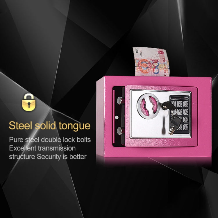 Pink mini electronic security lock box wall cabinet with keypad and steel bolt detail
